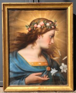 Pastellgemälde auf Pergament: Erzengel Gabriel